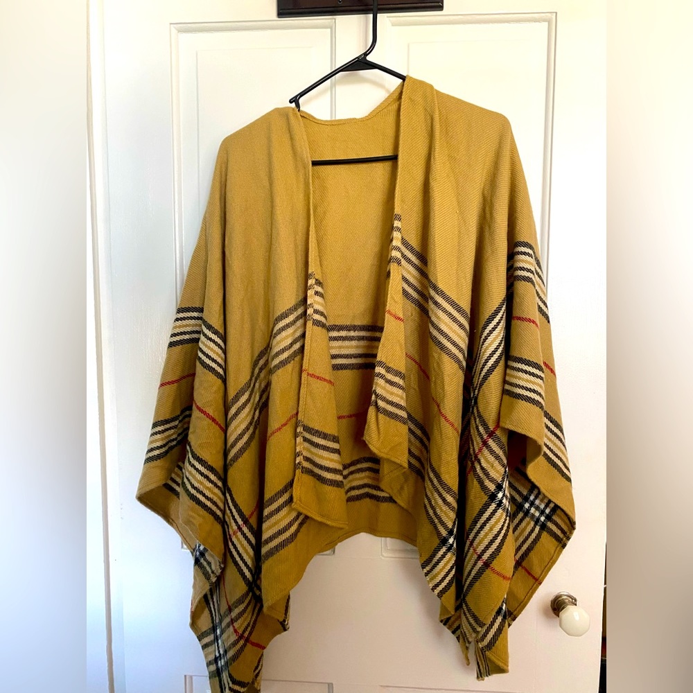Plaid sweater wrap